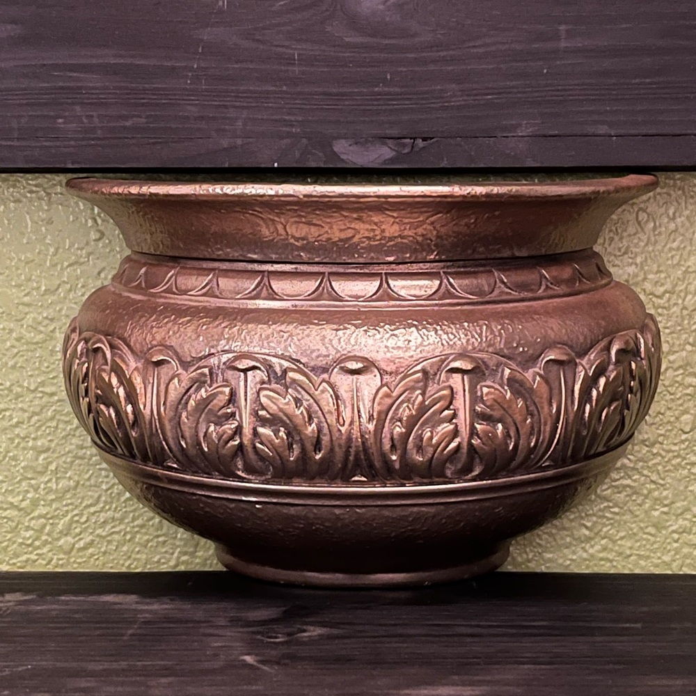 Vintage Home Interiors Wall Pocket Planter Gold Tone Decor